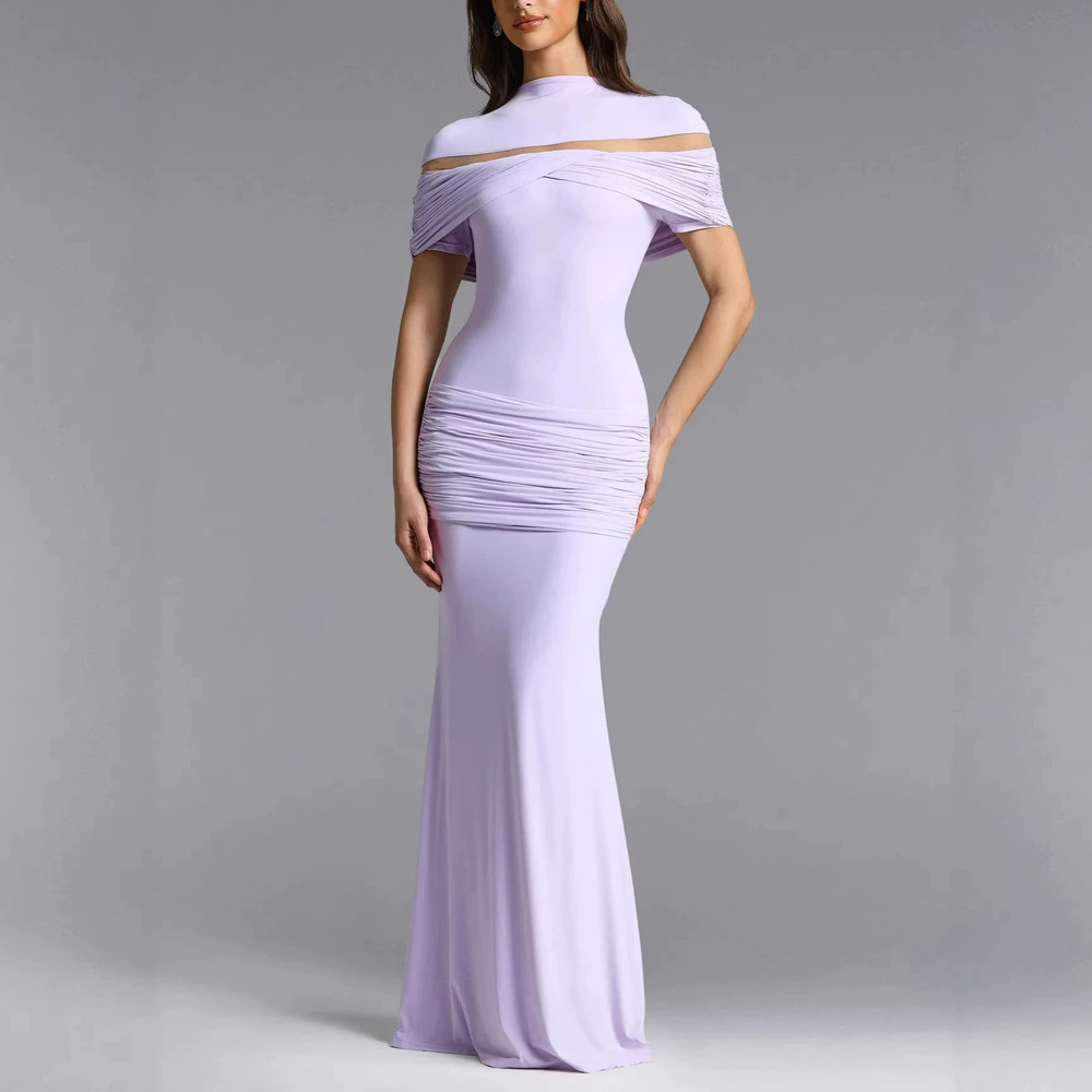 Forever 21 Summer Waist Cinching Bodycon Lavender Fishtail Elegant Maxi Dress
